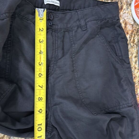 ❤️Last Chance Calvin Klein Black Linen Blend Tapered Leg Mid Rise Pants Size M - Picture 11 of 11